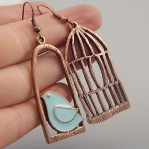 3/$15  Super Cute Pair of Birdcage Earrings Copper